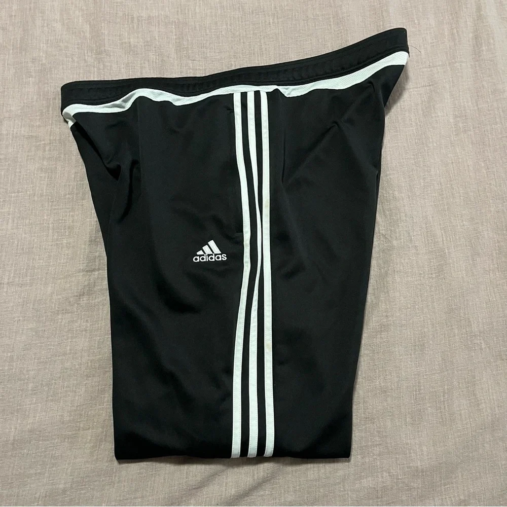 Adidas Three Stripe Unisex Size XXL Black White Track Pants Athletic Streetwear